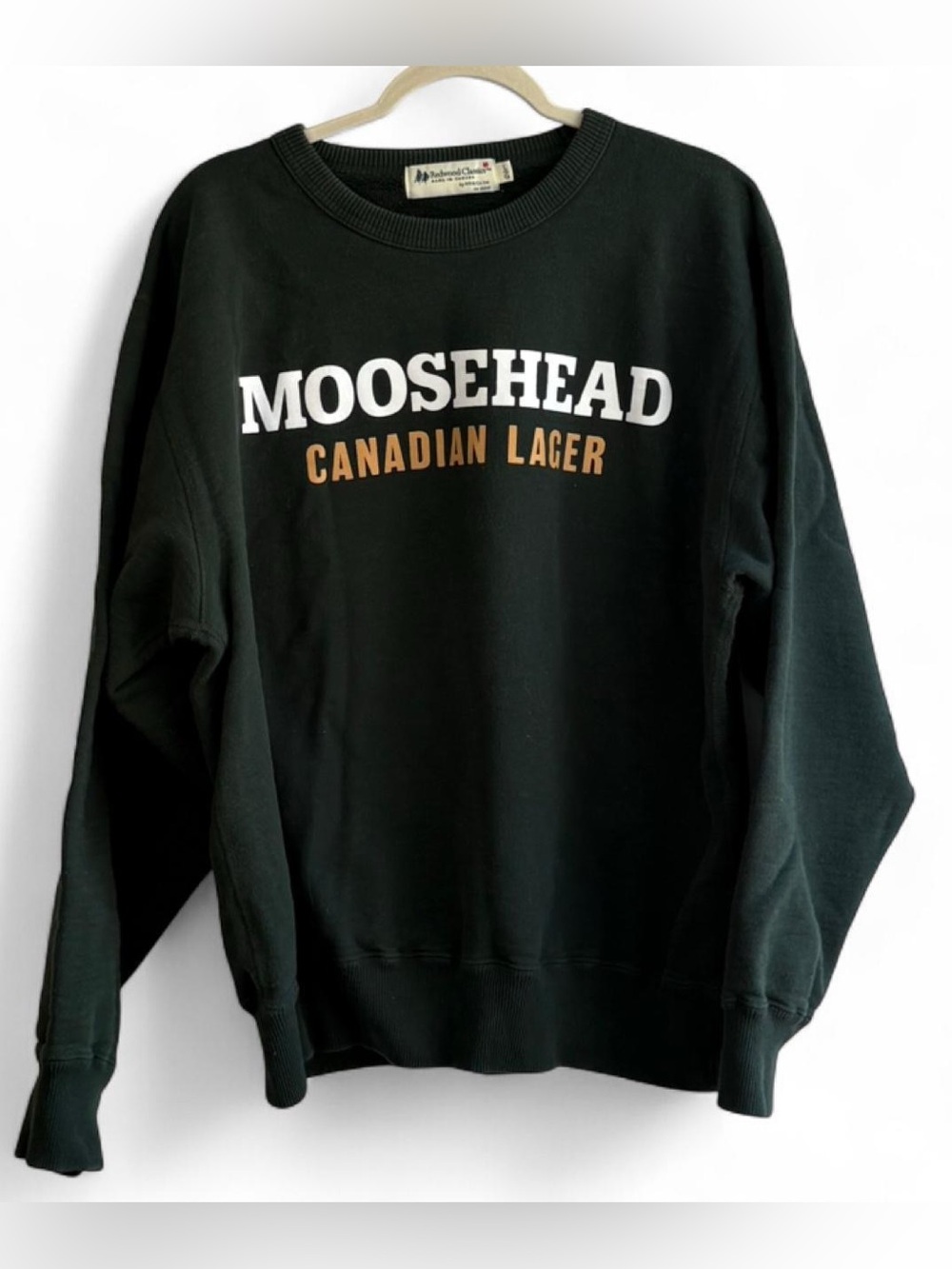 100% Cotton Moosehead Canadian Lager Dark Green Unisex Crewneck Sweatshirt SZ L